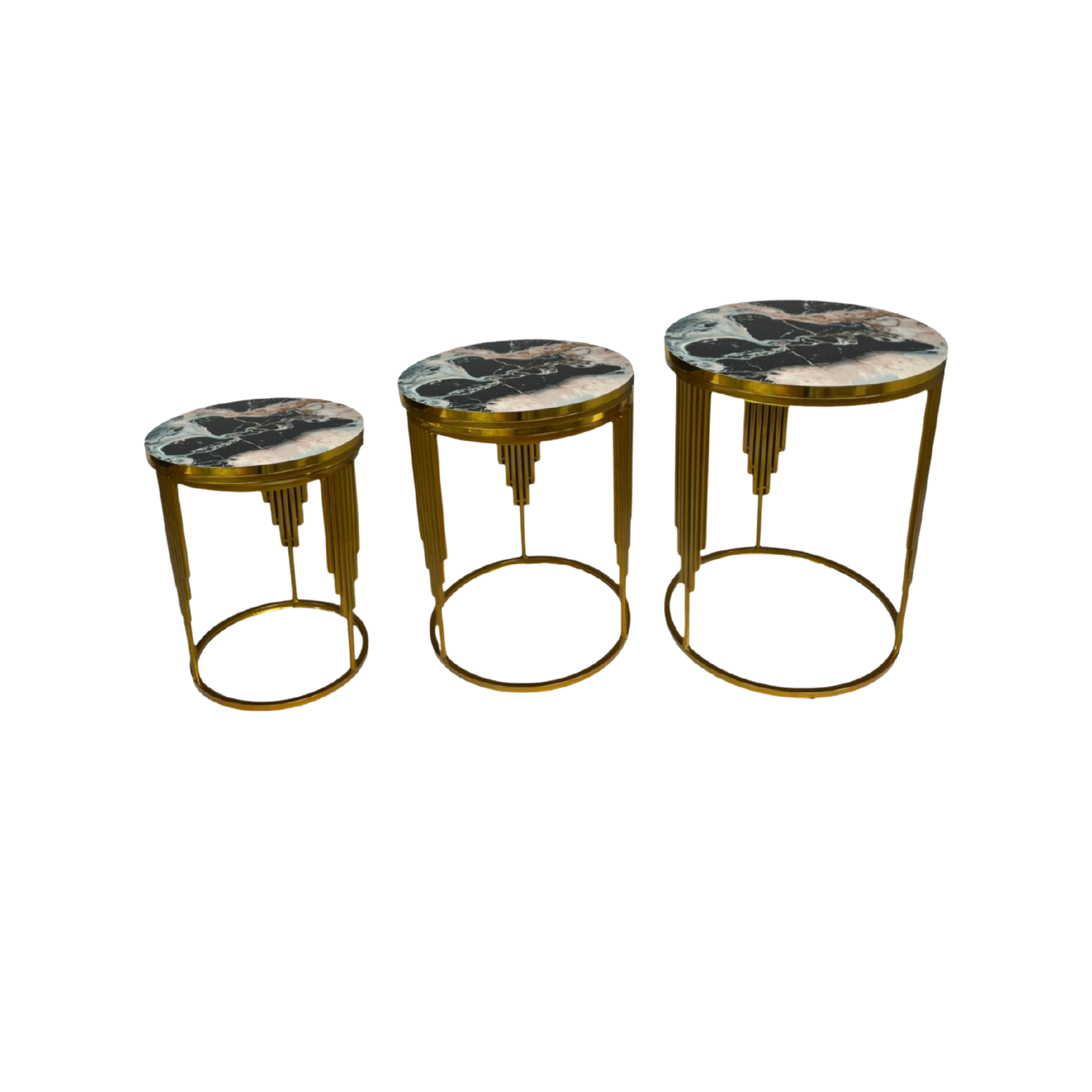 Golden Nesting Table Round