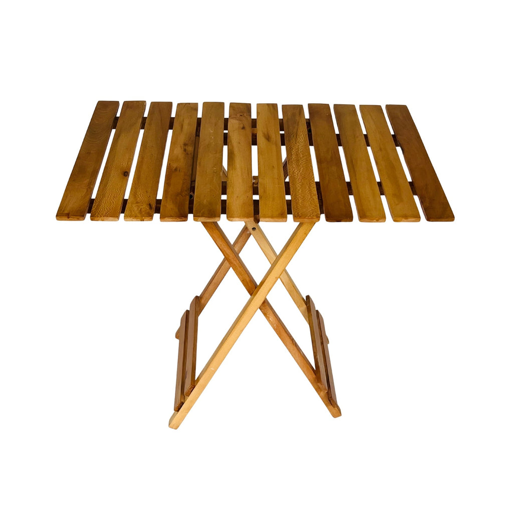Wooden folding basket table Square