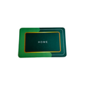 Green and gold home button on a white background