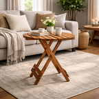 Wooden folding basket table Round