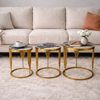 Golden Nesting Table Round