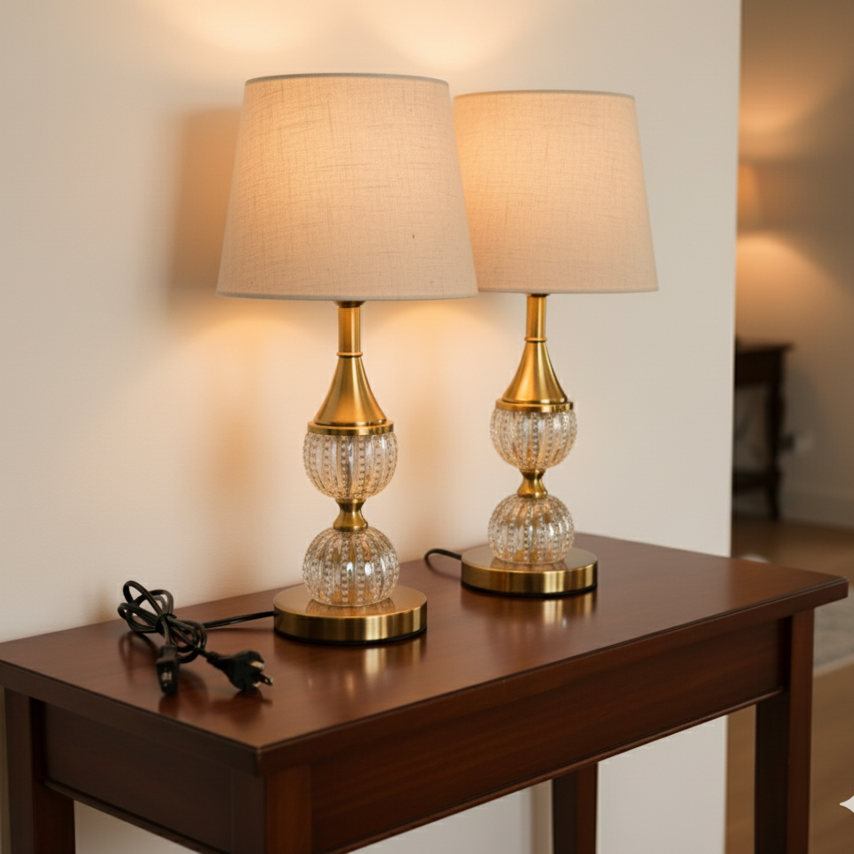 Gold and Crystal Accent Lamp