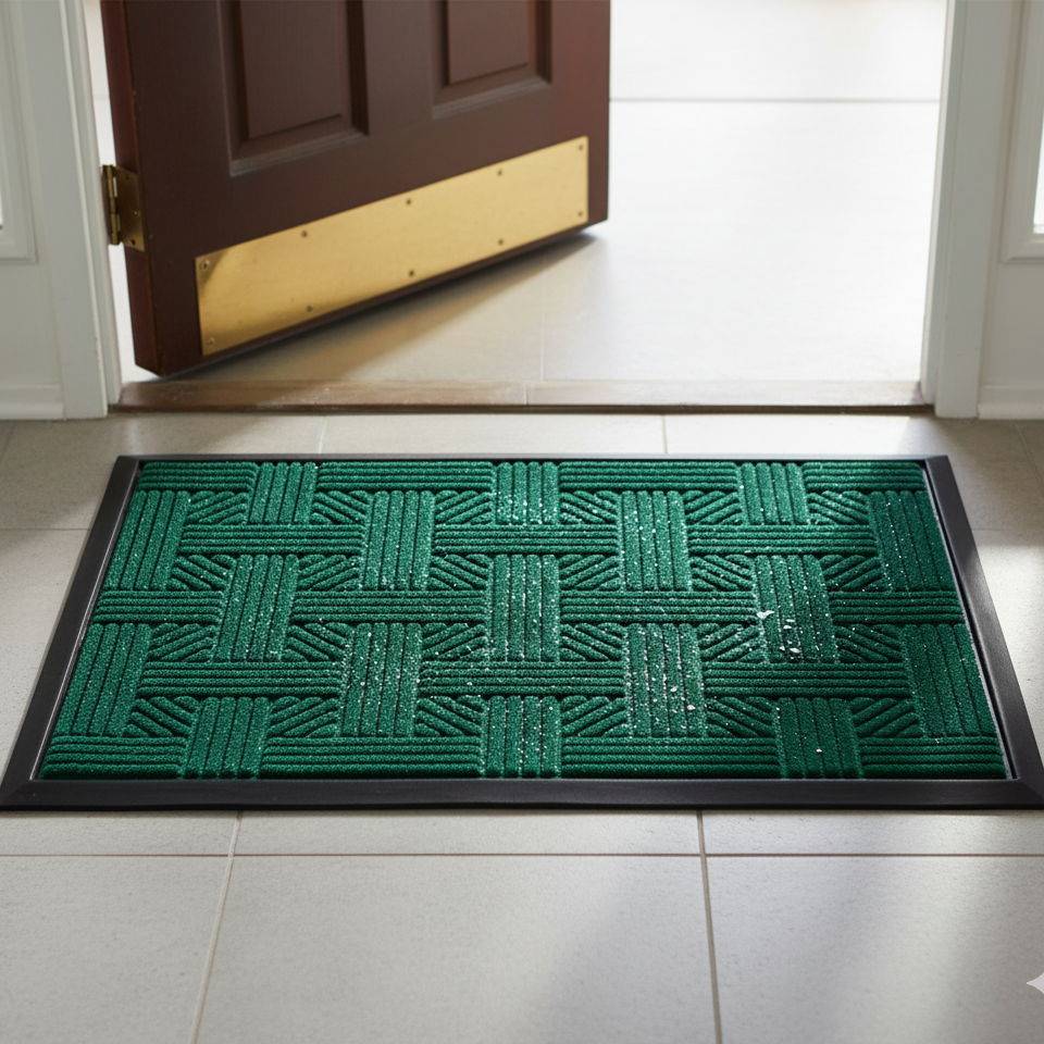 Retro Green Checkered Aesthetic Mat