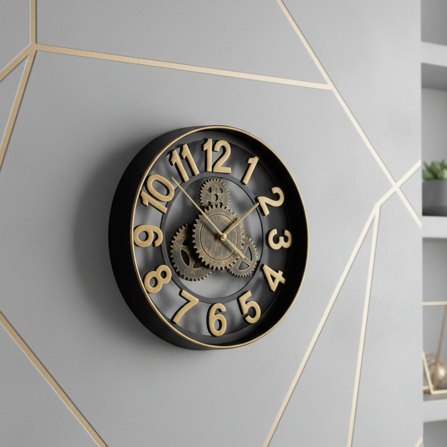 Kinetic Gold Clock