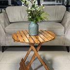 Wooden folding basket table Round