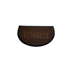 Brown doormat with 'WELCOME' text on a white background