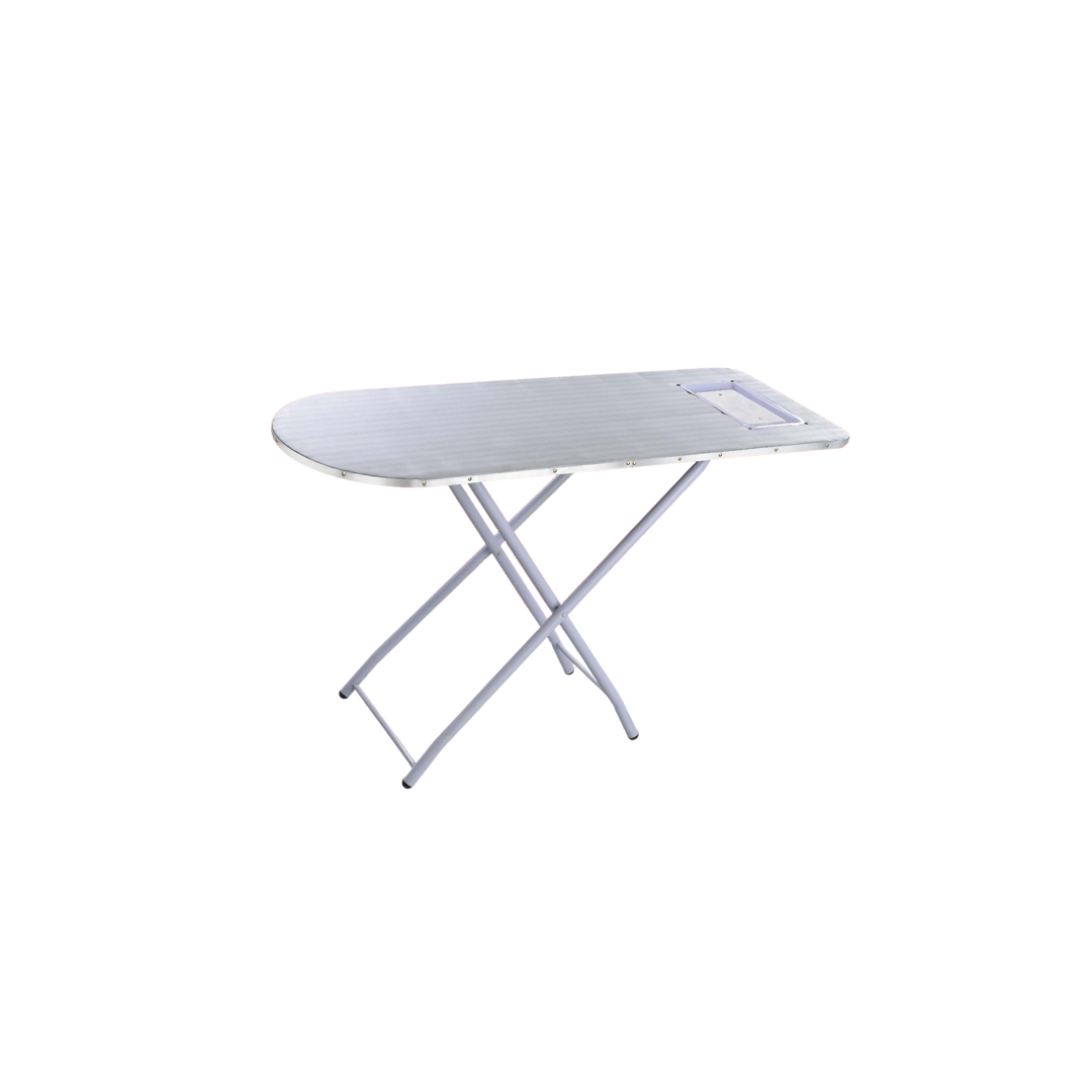 White ironing board on a white background