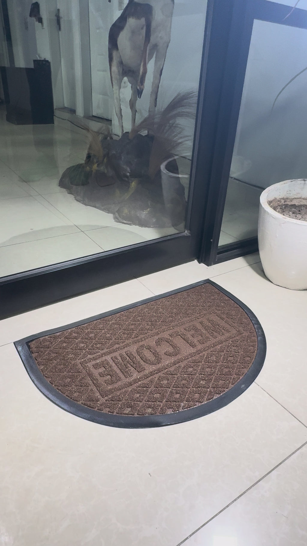 Brown Half-Circle Mat