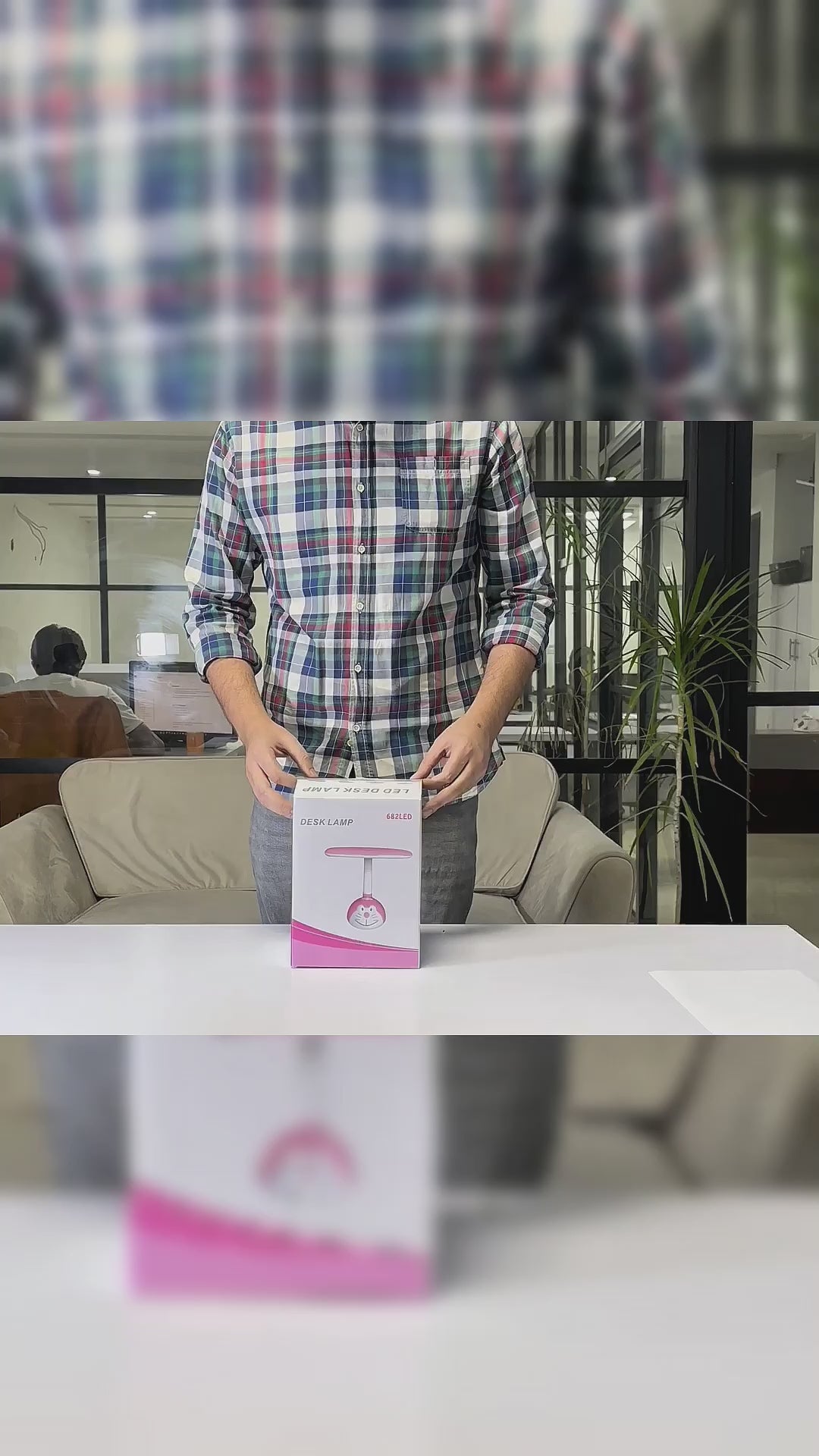 Blue and white gooseneck Lamp