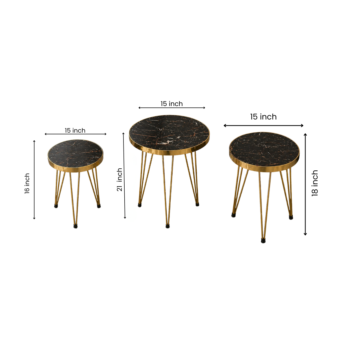 Set of 3 Round Coffee Table